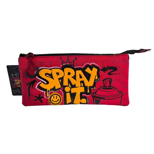 Toybags Étui triple ranking graffiti 11 x 23 x 5 cm, textile - Version espagnole