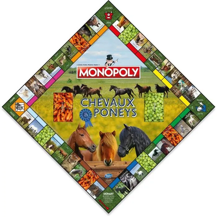 Winning Moves Monopoly Chevaux et Poneys - Jeu de plateau pour enfants - Edition spéciale - Version française