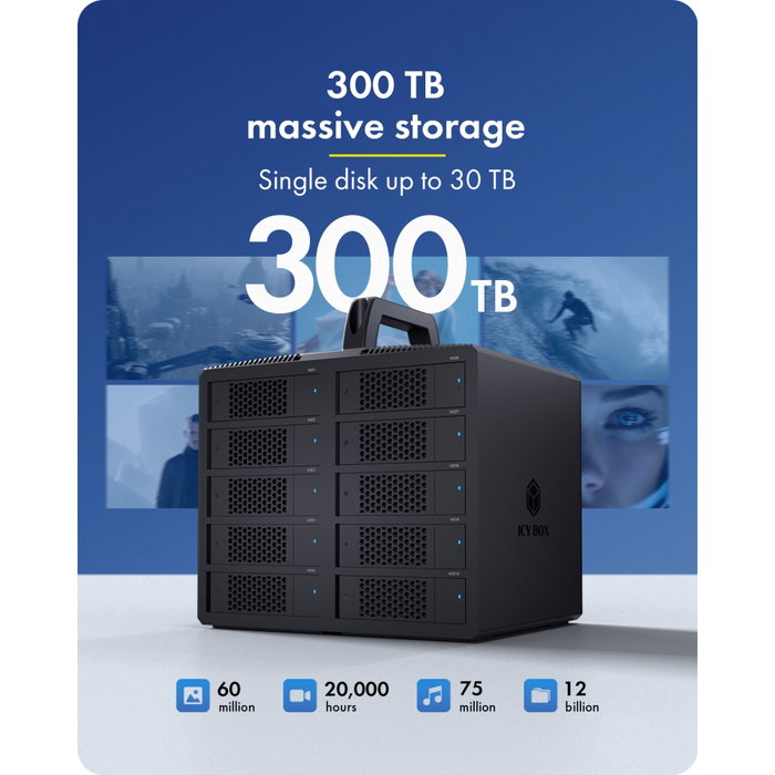 Icy ICY BOX Diamond Case 3710 - Boîtier 10 Baies SATA 2,5/3,5 pouces USB-C