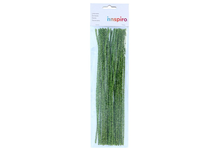 Innspiro Limpiapipas chenille métalliques vert 3mm x 30cm, 40 unités