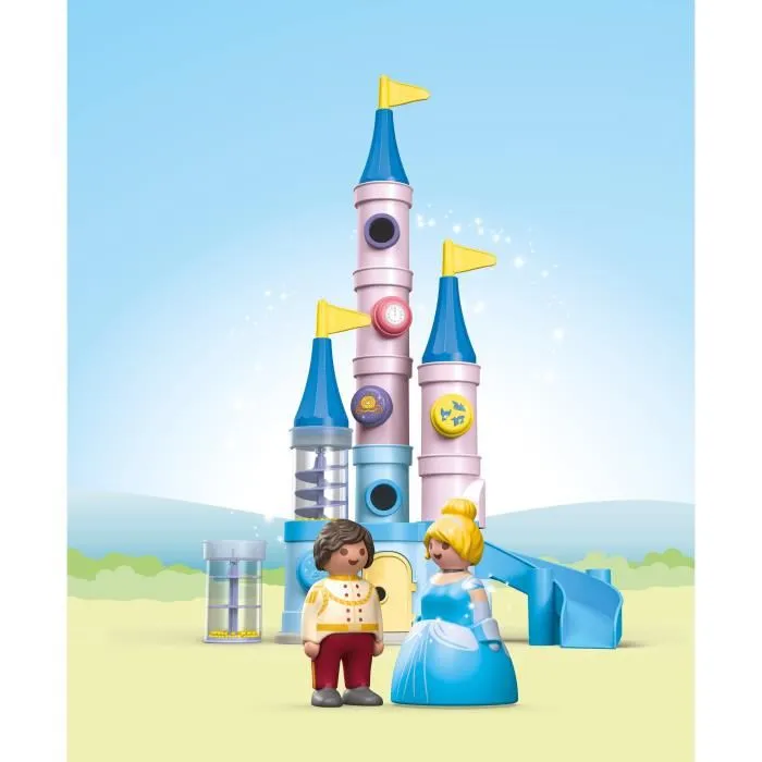 Playmobil 71457 - Junior Disney Princesses - Château de Cendrillon avec toboggan et tours empilables - Jeu de construction enfant à partir de 12 mois