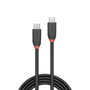Lindy Câble USB 3.2 Type C 1.5m 20Gbit/s 60W PD Noir - Black Line