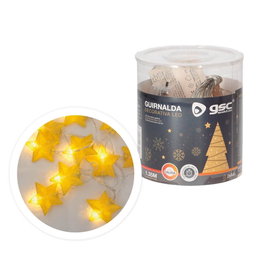 GSC Evolution Guirlande d'étoiles LED dorées 1,35 m, lumière chaude
