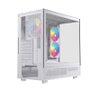 Einarex PRISMA S500 RGB White Boîtier PC ATX Moyen Tour Vitré Blanc 3 Ventilateurs 120 mm RGB Réf EXCS-PR-500R-W