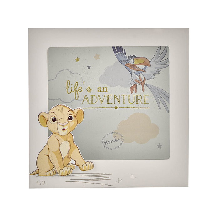 WIDDOP & CO Coffret à Monnaie Tirelire Simba Le Roi Lion Disney en Bois avec Décoration Illustration et Panneau Amovible