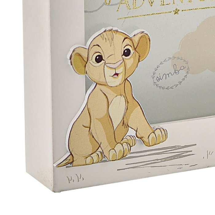 WIDDOP & CO Coffret à Monnaie Tirelire Simba Le Roi Lion Disney en Bois avec Décoration Illustration et Panneau Amovible