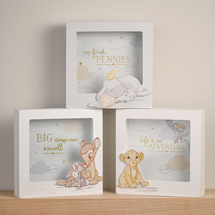 WIDDOP & CO Coffret à Monnaie Tirelire Simba Le Roi Lion Disney en Bois avec Décoration Illustration et Panneau Amovible