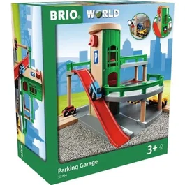 BRIO World - Garage Rail et Route Ravensburger 3 Niveaux avec Ascenseur et Trappe à Bouton - Jeu de Construction Mixte dès 3 Ans