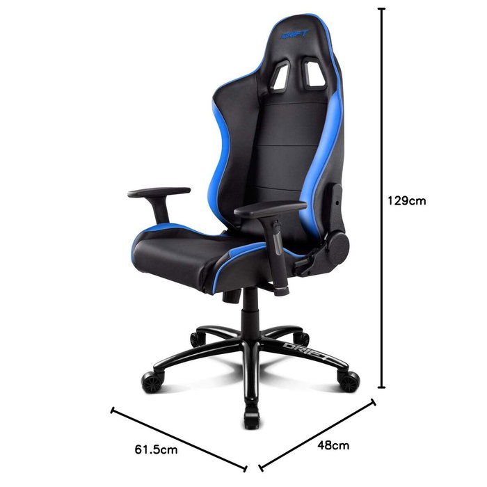 DRIFT Chaise de jeu DR200BL Noir et Bleu