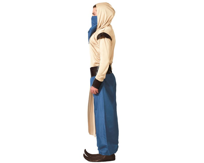Déguisement Adulte Homme Style Arabe Bleu - Pantalon, Chemise, Ceinture, Foulard - Polyester Taille M-L