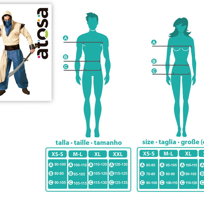 Déguisement Arabe Homme Adulte Taille M-L, Bleu, avec Pantalon, Chemise, Ceinture et Foulard de Tête - Exclus de la marque : Polyester