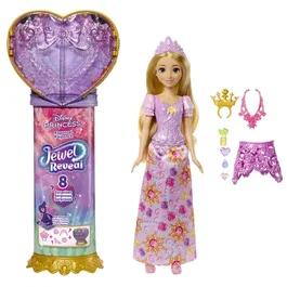 Mattel Disney Poupée Raiponce Jewel Reveal avec accessoires surprises