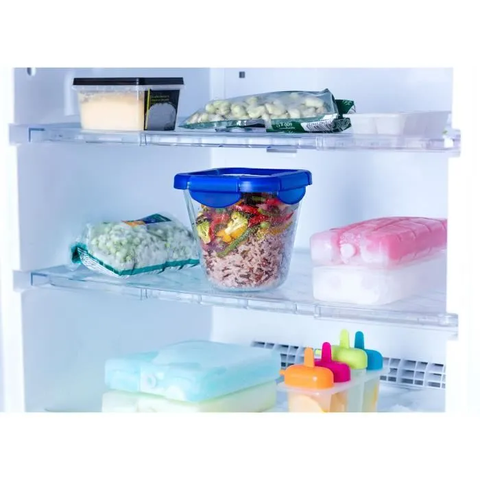 Pyrex Cook&Go - Lot de 3 boîtes de conservation Pasta Box en verre avec couvercle étanche - Résistant au choc thermique (-20°C à 220°C) - 0.8 L - 12x12 cm - Sans BPA