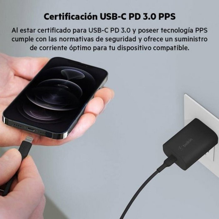 Belkin Chargeur mural WCA004vfBK USB-C 25 W Noir Belkin Chargeur mural WCA004vfBK USB-C 25 W Noir