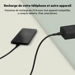 Belkin - Chargeur Secteur USB-C 25W PD PPS Noir - Pour Recharge Ultra-Rapide