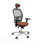 Piqueras y Crespo Chaise de Bureau avec Appui-tête Jorquera 3D086G1 Marron Gris