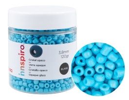 Innspiro Rocaille de verre ronde opaque bleu 3,8 mm, 120g