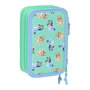 Trousse Fourre-Tout Triple Bluey Sisters Vert Eau 12,5 x 19,5 x 5,5 cm 37 Pièces
