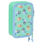 Safta Trousse Fourre-Tout Triple Bluey Sisters Vert Eau 37 Pièces