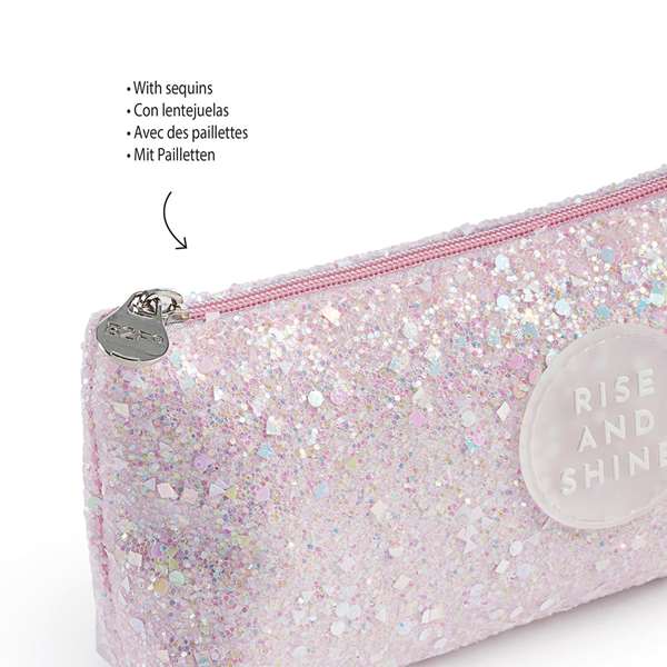 Apli - Boîte à Tout Pailletée Rose - Dimensions: 20 x 8 x 3,5 cm - Pour Enfants Dès 3 Ans - Instructions en Français, Espagnol, Anglais - Réf: B2F Apli - Boîte à Tout Pailletée Rose - Dimensions: 20 x 8 x 3,5 cm - Pour Enfants Dès 3 Ans - Instructions en Français, Espagnol, Anglais - Réf: B2F