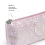 Apli - Boîte à Tout Pailletée Rose - Dimensions: 20 x 8 x 3,5 cm - Pour Enfants Dès 3 Ans - Instructions en Français, Espagnol, Anglais - Réf: B2F