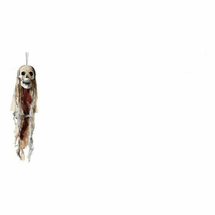BigBuy Home Pendentif de squelette avec yeux verts illuminés et bandages BigBuy Home Pendentif de squelette avec yeux verts illuminés et bandages