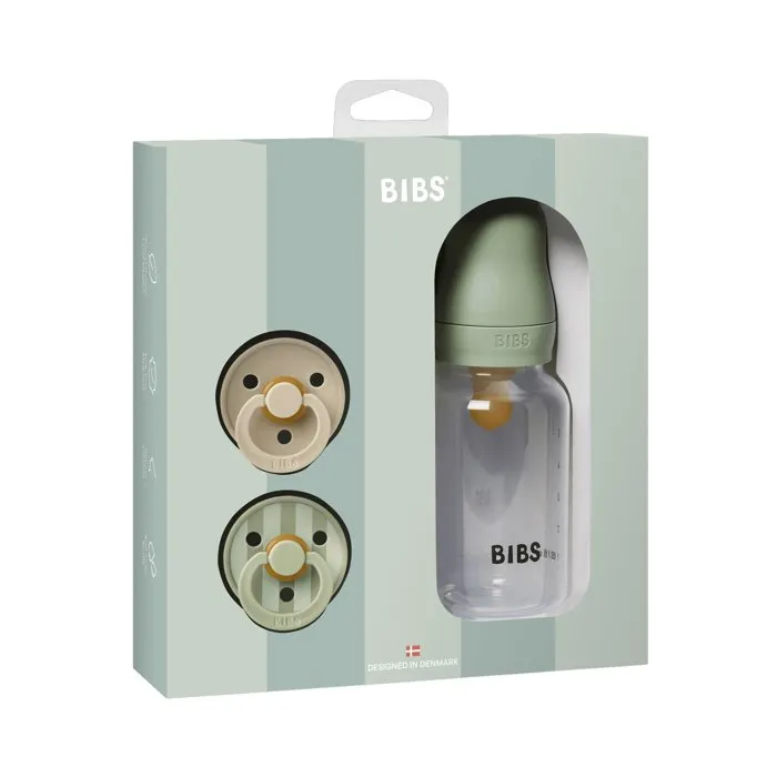 Bibs Coffret cadeau bébé Baby Sprinkle - Embout rond - T1 - Sage