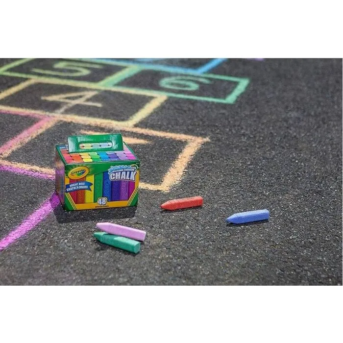 Crayola Boîte de 48 craies lavables pour sol - Dès 4 ans