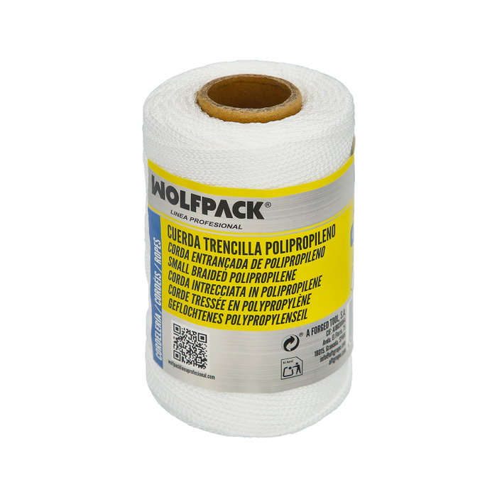 WOLFPACK LINEA PROFESIONAL Corde tressée polypropylène blanche (bobine 100 mètres)