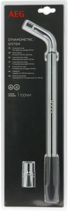 AEG - Clé dynamométrique démonte-roue pré-réglée 100 N/m - Douille réversible 17mm et 19mm - Chrome-vanadium
