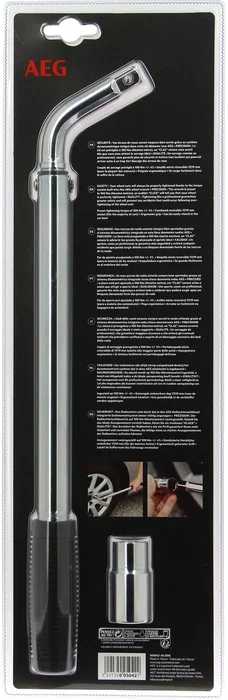 AEG - Clé dynamométrique démonte-roue pré-réglée 100 N/m - Douille réversible 17mm et 19mm - Chrome-vanadium