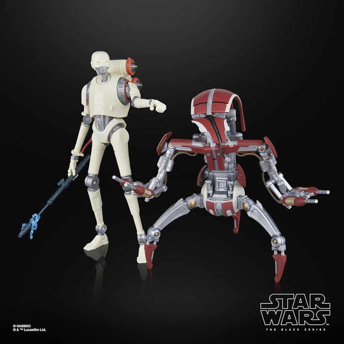 Hasbro Star Wars The Black Series Blister de 2 figurines KX Security Droid Enforcer & Droideka Survivor 15cm