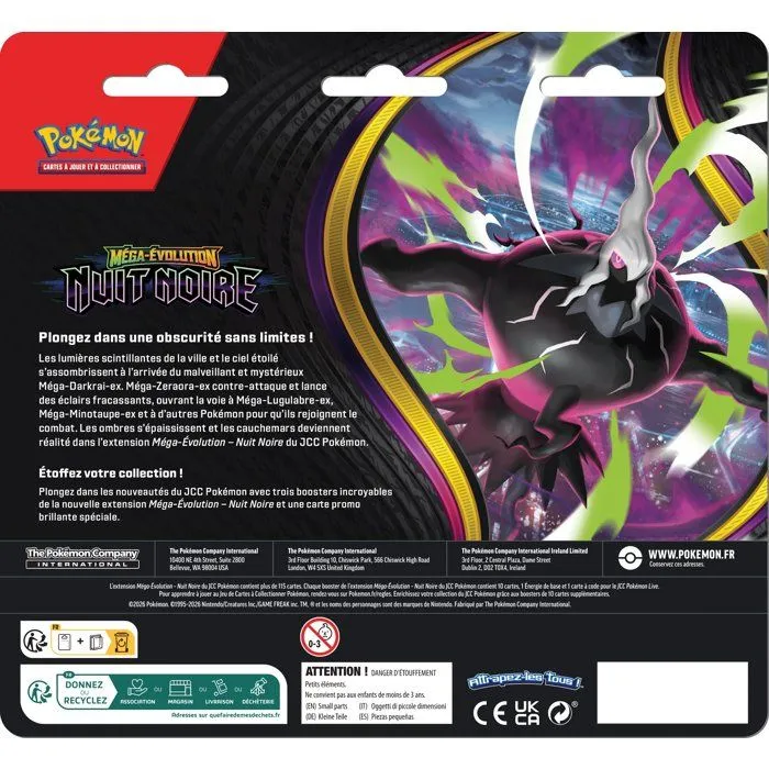 Pokémon ME05 Tripack Nuit Noire - 3 boosters et 1 carte promo brillante