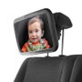 Innovagoods Miroir de surveillance bébé pour siège arrière, panoramique 360°, noir, réglable, 30x2,5x19 cm