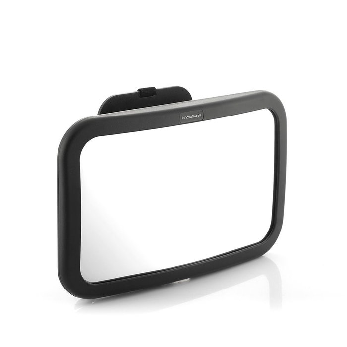 Innovagoods Miroir de surveillance bébé pour siège arrière, panoramique 360°, noir, réglable, 30x2,5x19 cm
