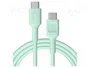 GREEN CELL Câble USB 2.0 Type-C vers Type-C 2m Vert