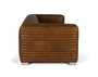GINER Y COLOMER - Canapé 3 Places en Cuir Vintage avec Pattes en Acier - Style Moderne et Confortable - Dimensions: 220x98x67 cm - Marron