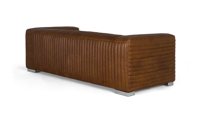 GINER Y COLOMER - Canapé 3 Places en Cuir Vintage avec Pattes en Acier - Style Moderne et Confortable - Dimensions: 220x98x67 cm - Marron GINER Y COLOMER - Canapé 3 Places en Cuir Vintage avec Pattes en Acier - Style Moderne et Confortable - Dimensions: 220x98x67 cm - Marron