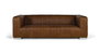GINER Y COLOMER - Canapé 3 Places en Cuir Vintage avec Pattes en Acier - Style Moderne et Confortable - Dimensions: 220x98x67 cm - Marron