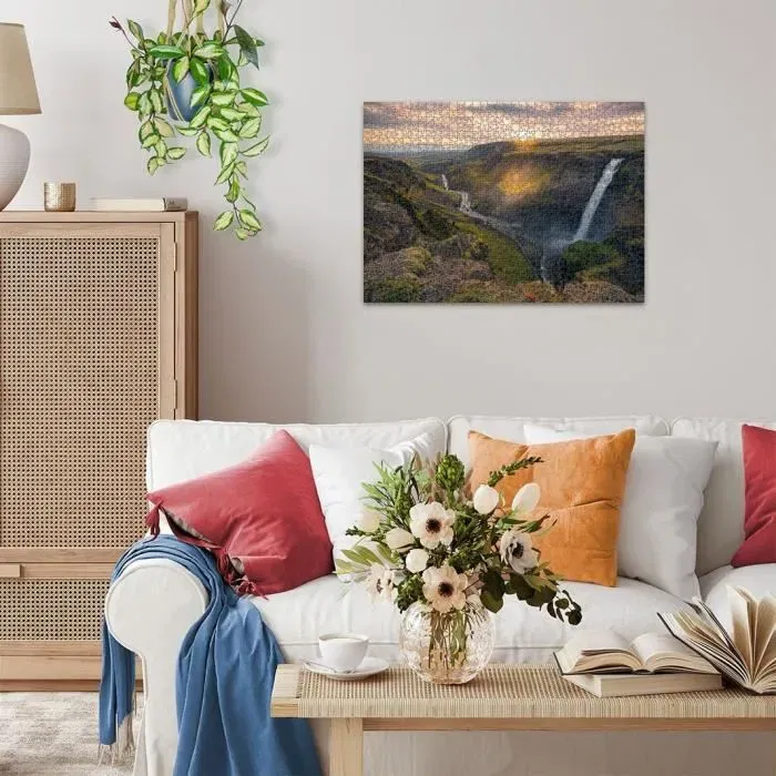 Ravensburger Puzzle 1000 pièces - Cascade Háifoss, Islande (Highlights) - Puzzle adulte et enfant à partir de 14 ans - Qualité supérieure - Réf. 12000110