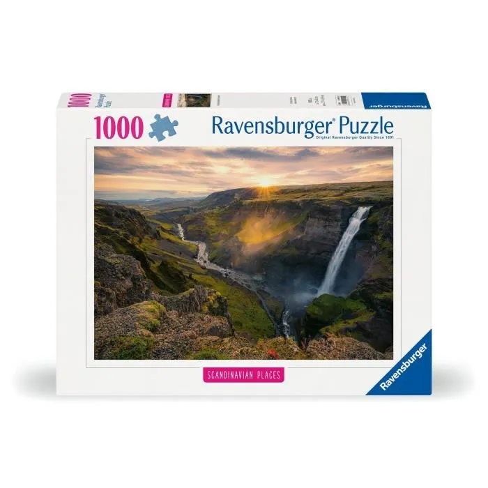 Ravensburger Puzzle 1000 pièces - Cascade Háifoss, Islande (Highlights) - Puzzle adulte et enfant à partir de 14 ans - Qualité supérieure - Réf. 12000110