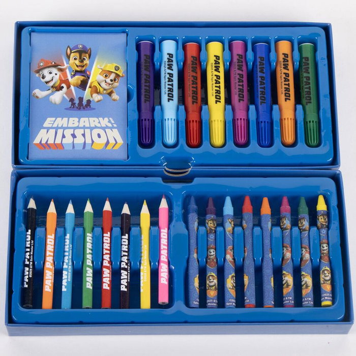 PAW PATROL - Mallette de Papeterie Coloriage Pat'Patrouille - Maletin de Loisirs Créatifs pour Enfants - Format 26 x 13 x 9.7 cm