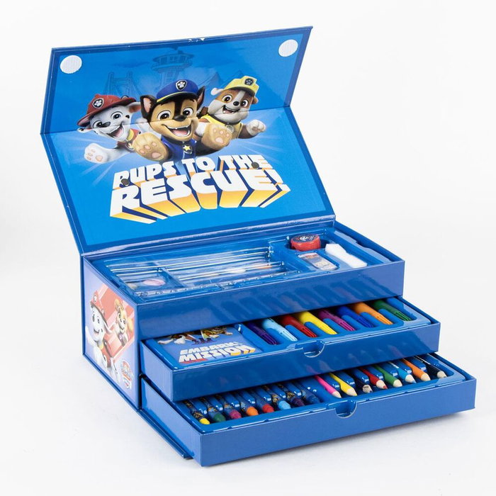 PAW PATROL - Mallette de Papeterie Coloriage Pat'Patrouille - Maletin de Loisirs Créatifs pour Enfants - Format 26 x 13 x 9.7 cm