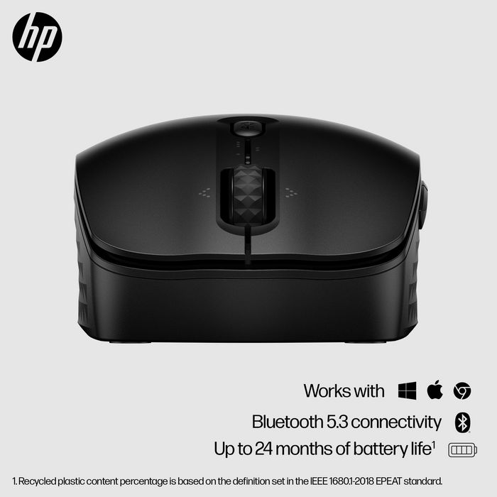 HP Souris Bluetooth 425 sans fil programmable avec 6 boutons et molette 4D - Silencieuse, pour productivité bureautique et nomade