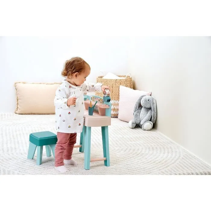 Ecoiffier 7924 BB Abrick - Mon Premier Bureau - 12 Mois et Plus - Bureau d'Enfant en Brique à Assembler - Fabriqué en France