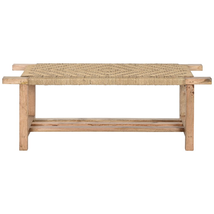 Banquette Home ESPRIT Corde Bois de manguier 127 x 41 x 47 cm