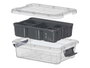 KIPIT Boîte organisatrice anthracite et transparente 5 compartiments 1,2L