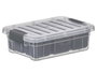 KIPIT Boîte organisatrice anthracite et transparente 5 compartiments 1,2L