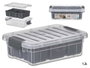 KIPIT Boîte organisatrice anthracite et transparente 5 compartiments 1,2L