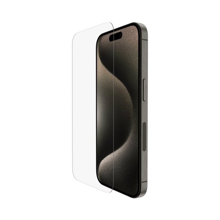 Belkin OVA157HQ Protector Écran ScreenForce UltraGlass2 pour iPhone 16 Pro, Dureté 9H, Antibactérien, Transparent
